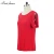 Import Cheap Round Neck Short Sleeve Cold Shoulder Sexy Plain Red Women t Shirt with Buckle from China