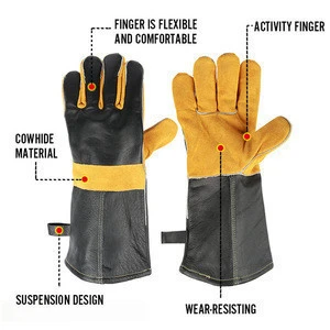 Cheap Safety Tig Welder Welding Gloves Black Five Fingers