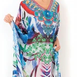 Chiffon Print Beach Cover up Tunique de Plage Pour Femme Swimwear Cover up Tunic Beach Dress Robe Plage Beachwear Pareos