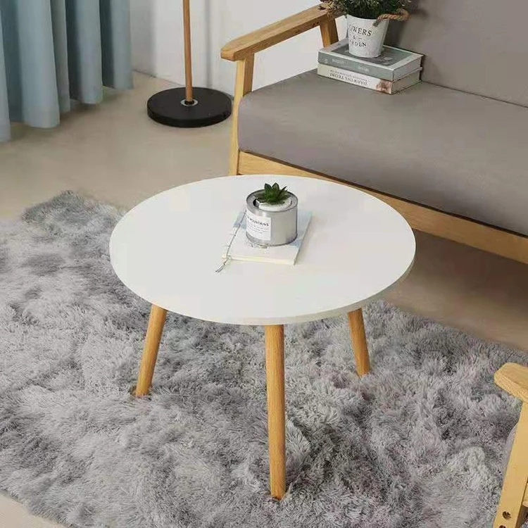 China Cheap Round Coffee And Coffee Table Dining Table With Solid Wood Table Legs