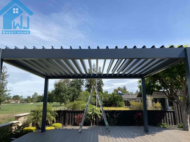 China supplier waterproof garden aluminium pergola motorised patio cover louver roof