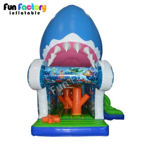 Christmas Gift Shark Combo, Inflatable Bouncers PVC Tarpaulin, Inflatable Castle for Kids