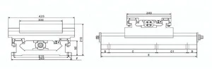 CNC cross rectangle sliding table, high resistance CRS1812 model, China manufacturer OEM / ODM