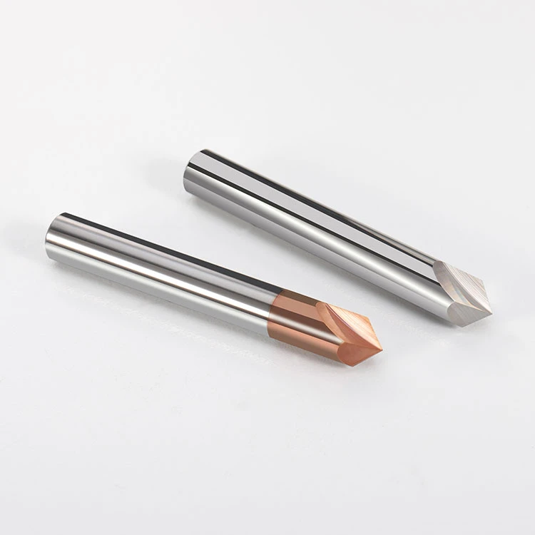 Coated tungsten steel chamfering tool straight edge 2-flute milling cutter stainless steel cnc end mill
