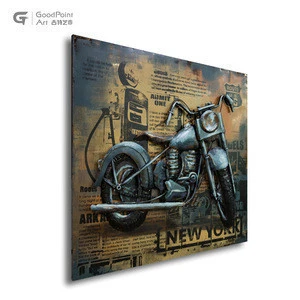 Collections Handmade Piece Wall Metal 3D Home Decor Iron Motorcycle Art