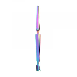 Colorful Stainless Steel Nail Art Pincher Cuticle Pusher False Nail Shaping Tweezers Multi-Function Manicure Tools
