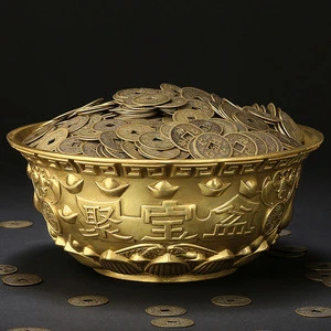 Copper cornucopia ornaments five blessings fortune bowls ingot bowls office crafts