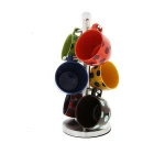 Countertop Freestanding 6 Cups Coffee Mug Tree Stand Organizer Storage Holder Rack
