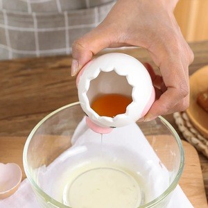 Creative ceramic egg separator , Kawaii  chicken shape egg yolk separator,egg divider for kitchen cooking