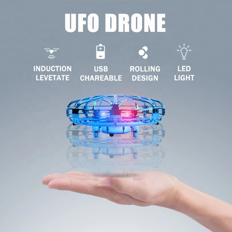 Creative Mini Hand Infrared Induction Flying Helicopter Toy Levitation UFO Drone With Led Light Gesture Sensor Control Aircraft