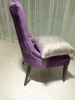 Crystal button design steel dinning chair snack skin grain small armrest Hotel chair E-026-A