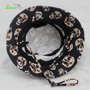 custom 100% polyester sublimation printing korean cool bucket hats fisherman hat and cap with string satin for men women
