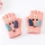 Import Custom 2020 Winter Warm Christmas Kids Warm Gloves Elementary School Knit Cashmere Flip Half Finger Cartoon Gloves from China