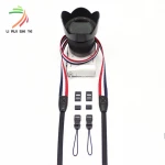 custom 2CM wide stripe leather camera strapaction  colorful mini camera head strap