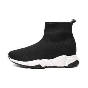 Custom brand fashion sneaker knit casual high ankle trainers elevator shoes men