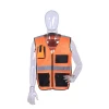 Custom High Visibility Fashion 100%  Polyester Orange Cycling Reflective Safety Vest