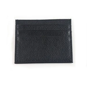 Custom logo card holder credit slim organizer black card holder pu leather for men and women