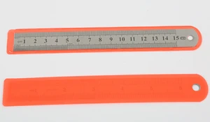 Custom LOGO Metal Stainless Steel Straight Scale Ruler With Hole