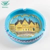 Custom made round shape hand painted decorative souvenir ceramic porcelain ashtray