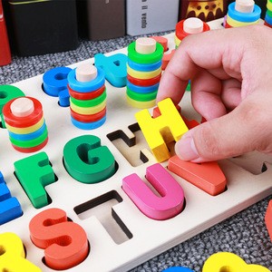 Custom multi - color montessori meter math alphabet stack math learning toys for children math alphabet toys