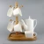 Import Custom porcelain teapot set tea cup set ceramic tea pot with bamboo tray from China