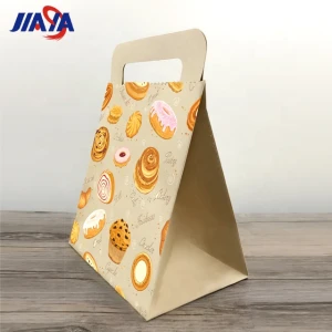 Customize environmental protection portable kraft paper cake/ pastry/ bake packaging paper bag