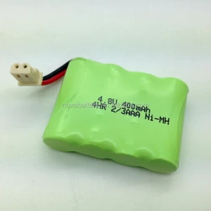 customized battery pack 2/3 aaa 400mah nimh battery pack 4.8v 400mah rechargeable batteries
