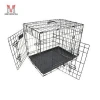 Customized Size Black Wire Double Door Folding Pet Cage Dog Kennel Foldable Dog Collapsible Crate Wholesale