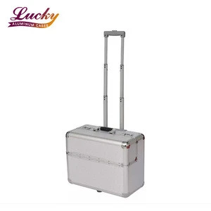 customized size lockable box Aluminum pilot case with wheels