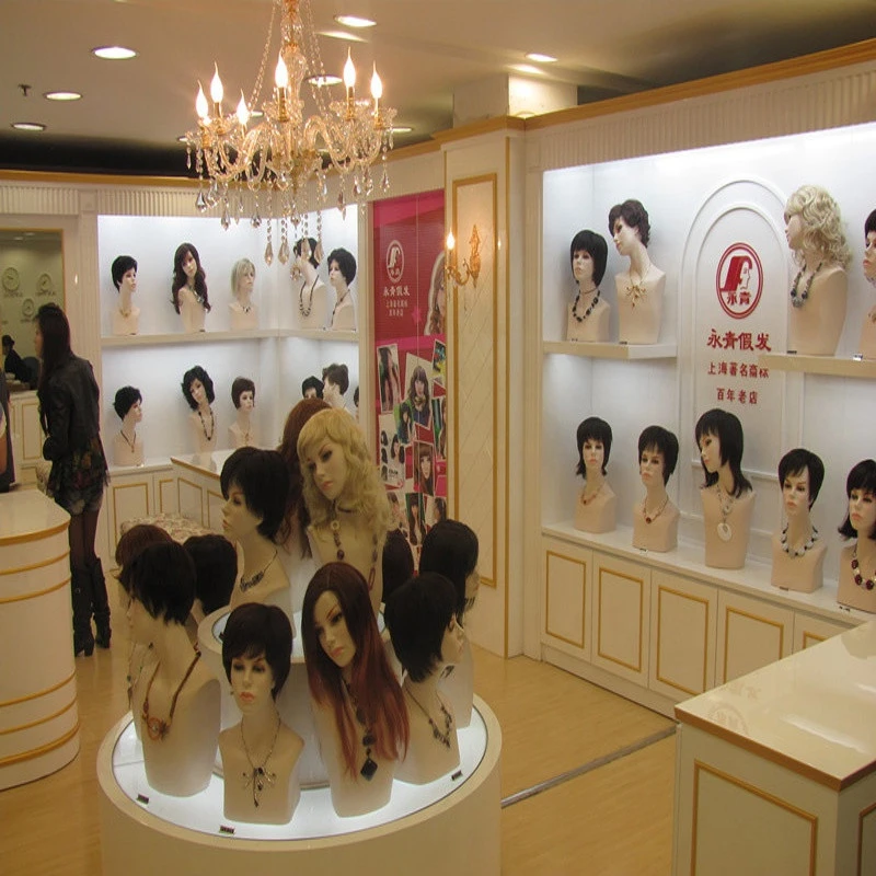 Customized wig display mannequin head for wig shop design and wig display stand