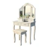 D1704 Eco-friendly MDF bedroom set home decoration modern european wardrobe dressing table designs mirrored dresser