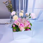 Decoration side table mirror night stand photography props square acrylic coffee table for bedroom