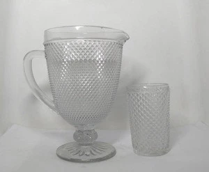 decorative heat resistant glass water milk juice pitcher drinking glass set