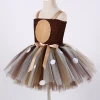Deer Tutu Dress sleeveless for kids baby girls Halloween Costume cosplay summer dress 2 to 14 year With Headband