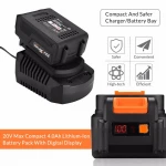 DEKO GBW20DU2 4000mAh 20-Volt Max Brushless Electric Impact Power Wrench Lithium-Ion Battery 2000rpm 310Nm Torque