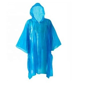 Disposable Adult Plastic Raincoat With Logo Pe Disposable Rain Poncho Raincoat