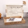 Distressed White Wood Breakfast Coffee Table Tray Office Hotel Desktop File Document Storage Tray