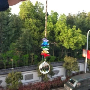 DIY Clear Rainbow Suncatcher Glass Pendant Crystal Faceted Ball For Lighting Chandelier Decoration
