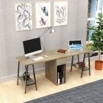 DRM Double Computer Desk Home Office Desk Multifunction Gaming Table Workstation for 2 People