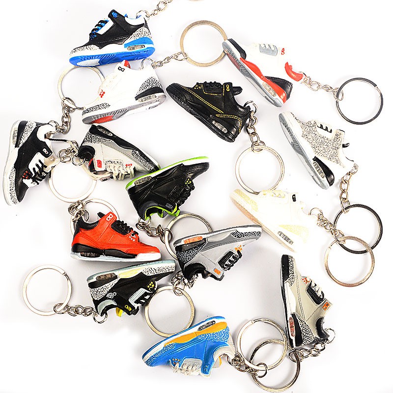 Dropshipping High-end Quality Handmade Fashion Soft PVC 3D Mini AJ Jordan Basketball Shoes Keychain