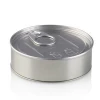 Dry herb Easy pull ring can with hand sealble bottom and plastic lid