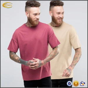 Ecoach latest design free shipping soft touch jersey red beige blank mens Oversized crew neck 100% ring spun cotton t-shirt