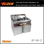 Electric standing fryer/ deep tank Fryer/ 2 tank 4 basket / double 30 L fryer with timer AP-86-2