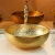 Import Electroplating gold wash hand basin chinese ceramic wash basin with gold color bathroom sinks8286 from China