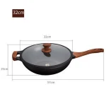 Energy saving chinese wholesale wooden handle fry pan Non stick coating wok