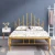 Import European modern simple design iron frame bed furniture bedroom metal frame bed from China