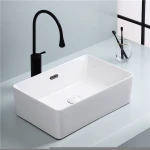 European style bathroom water sink sanitary items rectangular ceramic art wash basin