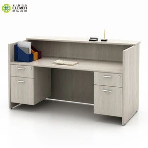 European style modern wholesale 2 person white plywood material used small beauty salon reception desk