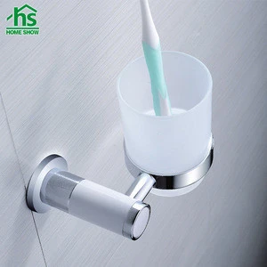 Excellent Chrome Brass toilet brush holder set for hotel bathroom