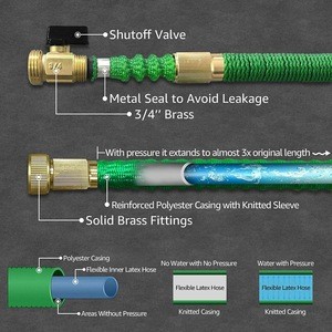 expandable retractable hose 100ft , Plumbing hoses fitting, rubber hose pipe with nozzles